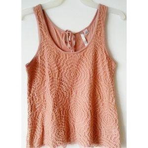 Lauren Conrad lace blush pink tank top